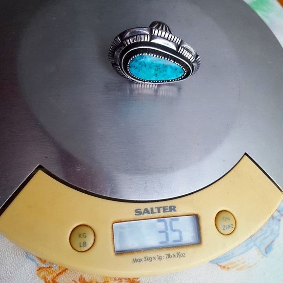 🌙HUGE Sterling Turquoise Ring - Picture 13 of 16